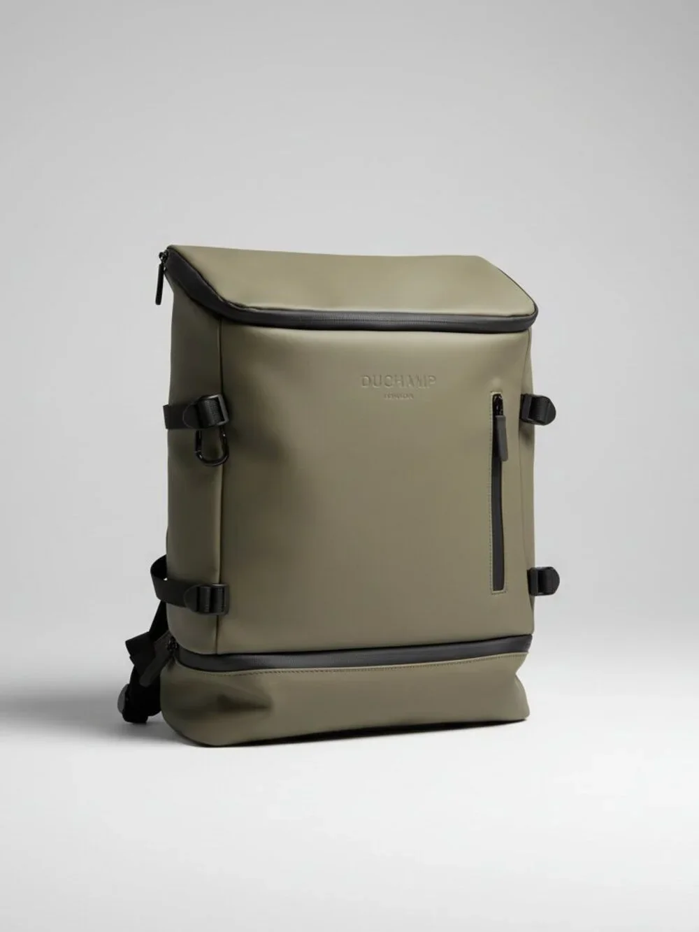 Duchamp London Waterproof Roll-Top Laptop Backpack Taupe Beige Commuter Travel B